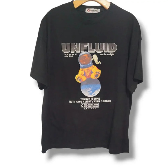 Men's black UNFLUID Kurt D.Cobain graphic t-shirt  - large - Picture 1 of 8